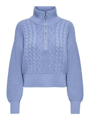 Strickpullover aus Baumwollmix - Grapemist - Blau