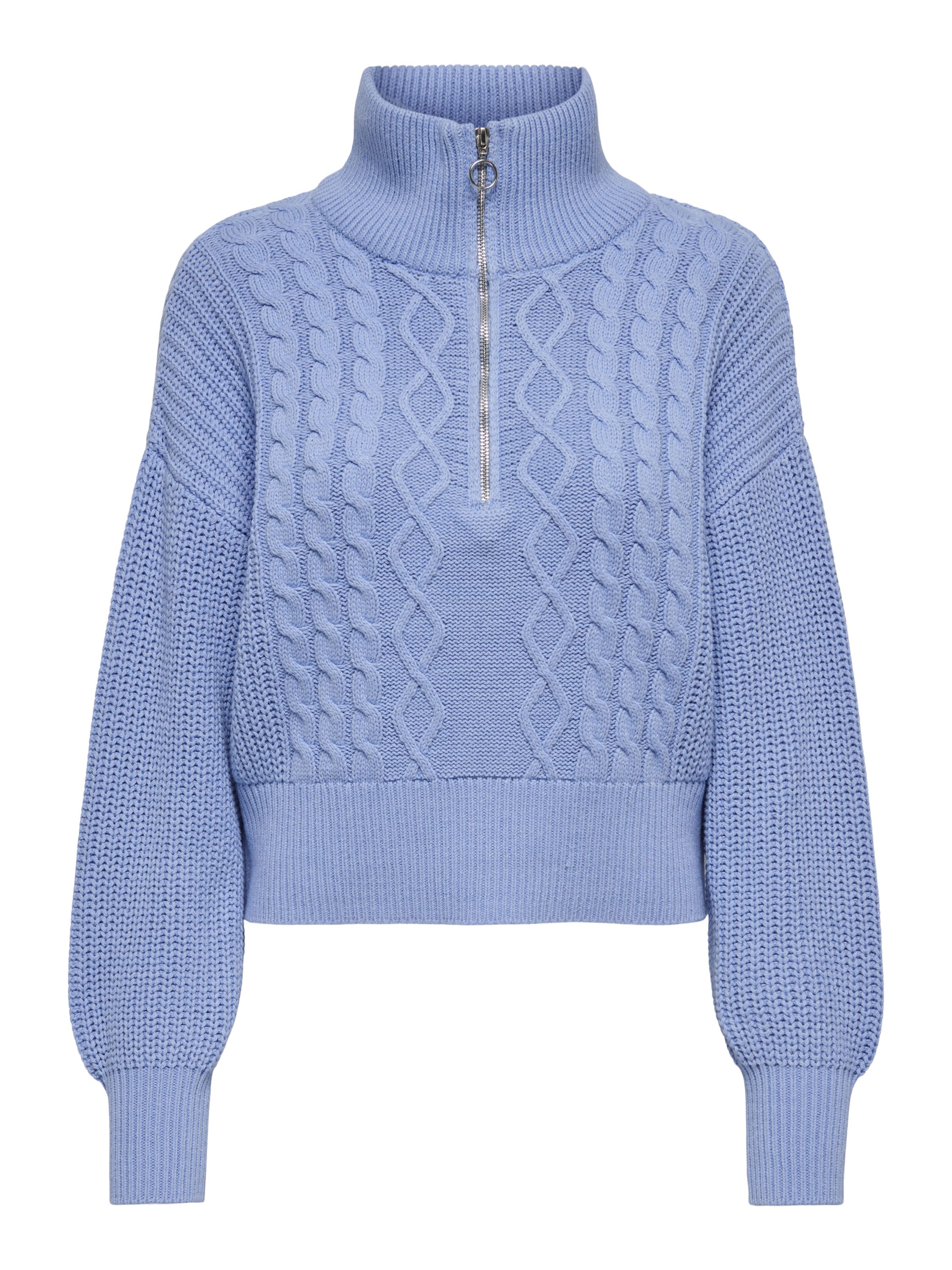 Strickpullover aus Baumwollmix - Grapemist - Blau