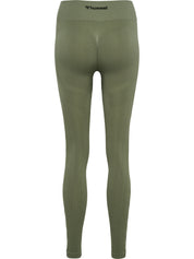 Leggins mit Scrunch Effekt - 6754-DEEP LICHEN GREEN - Grün