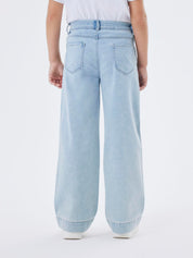 Wide Leg Jeans - Light Blue Denim - Blau