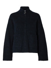 Strickjacke aus Wollmix - Dark Sapphire/MELANGE - Blau