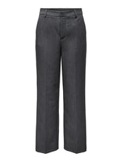Straight Leg Hose - Dark Grey Melange - Grau