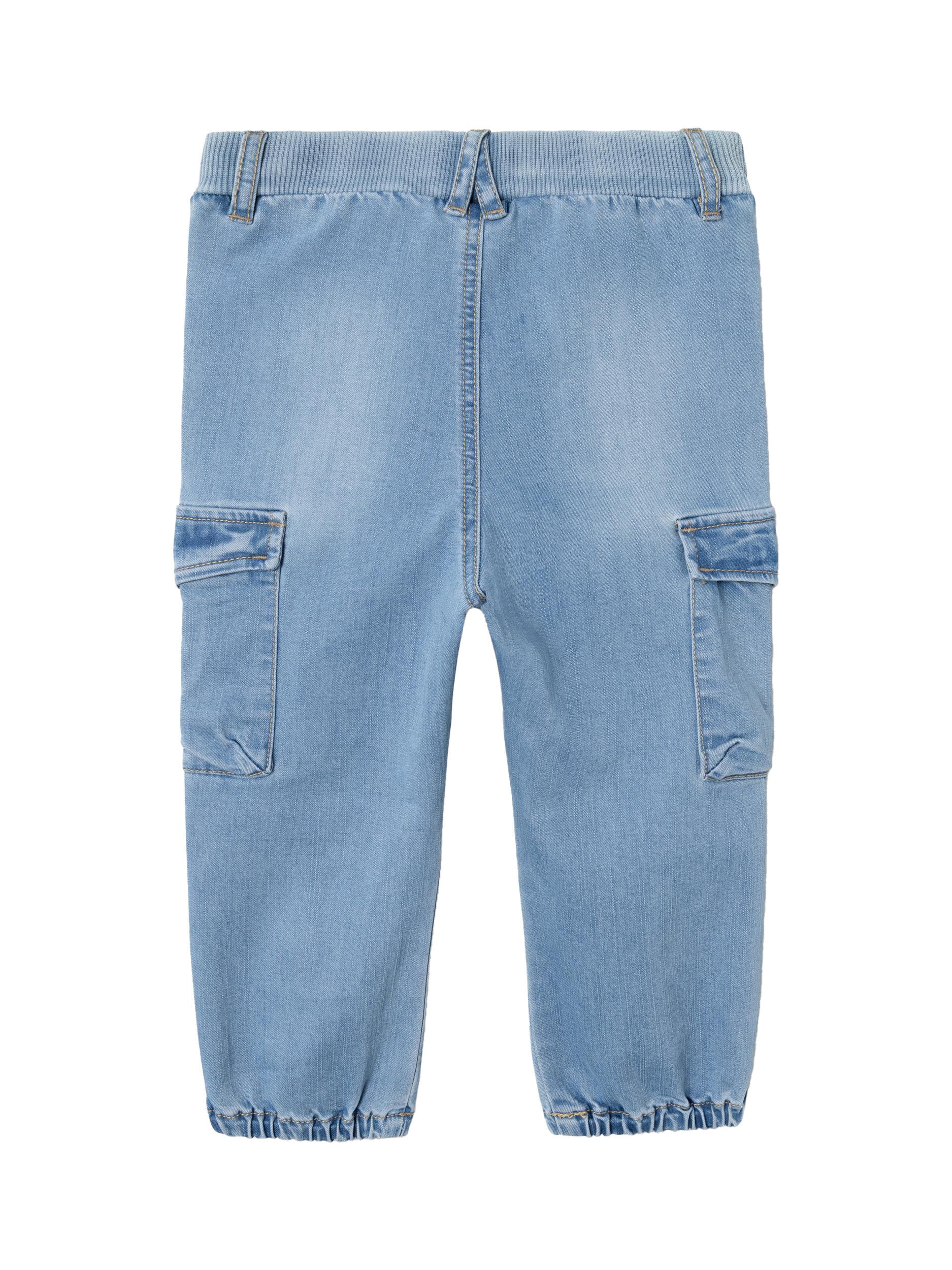 Cargo-Jeans Regular Fit - Medium Blue Denim - Blau