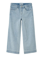 Wide Leg Jeans - Light Blue Denim - Blau