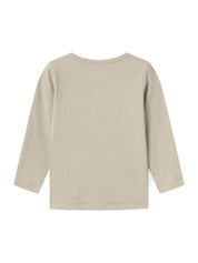 Geripptes Langarmshirt mit Henleykragen - Pure Cashmere - Beige