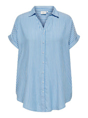 Bluse aus Viskose - Azure Blue/CLOUD DANCER - Blau