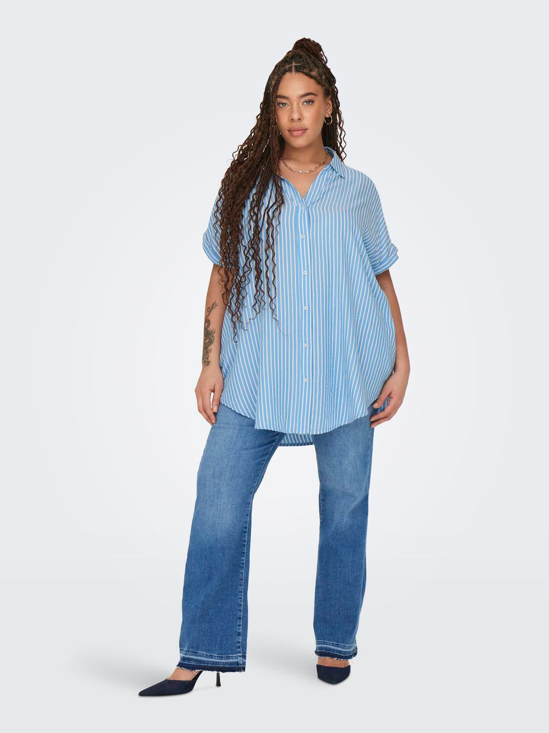 Bluse aus Viskose - Azure Blue/CLOUD DANCER - Blau