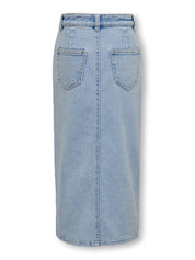 Jeansrock mit Schlitz - Light Blue Denim - Blau