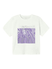 T-Shirt mit Print - Bright White/Purple Rose - Weiß | Violett