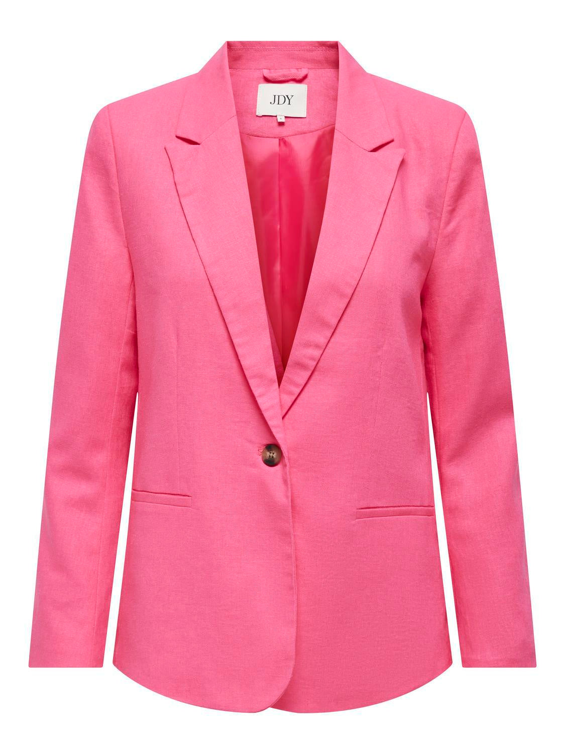 Leinen Blazer - Hot Pink/STRIPED LINING - Pink