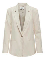 Leinen Blazer - Oatmeal/STRIPED LINING - Beige