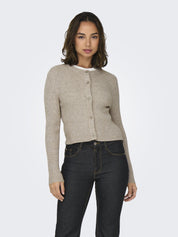 Cardigan aus Viskosemix - Mocha Meringue/W. Melange - Beige