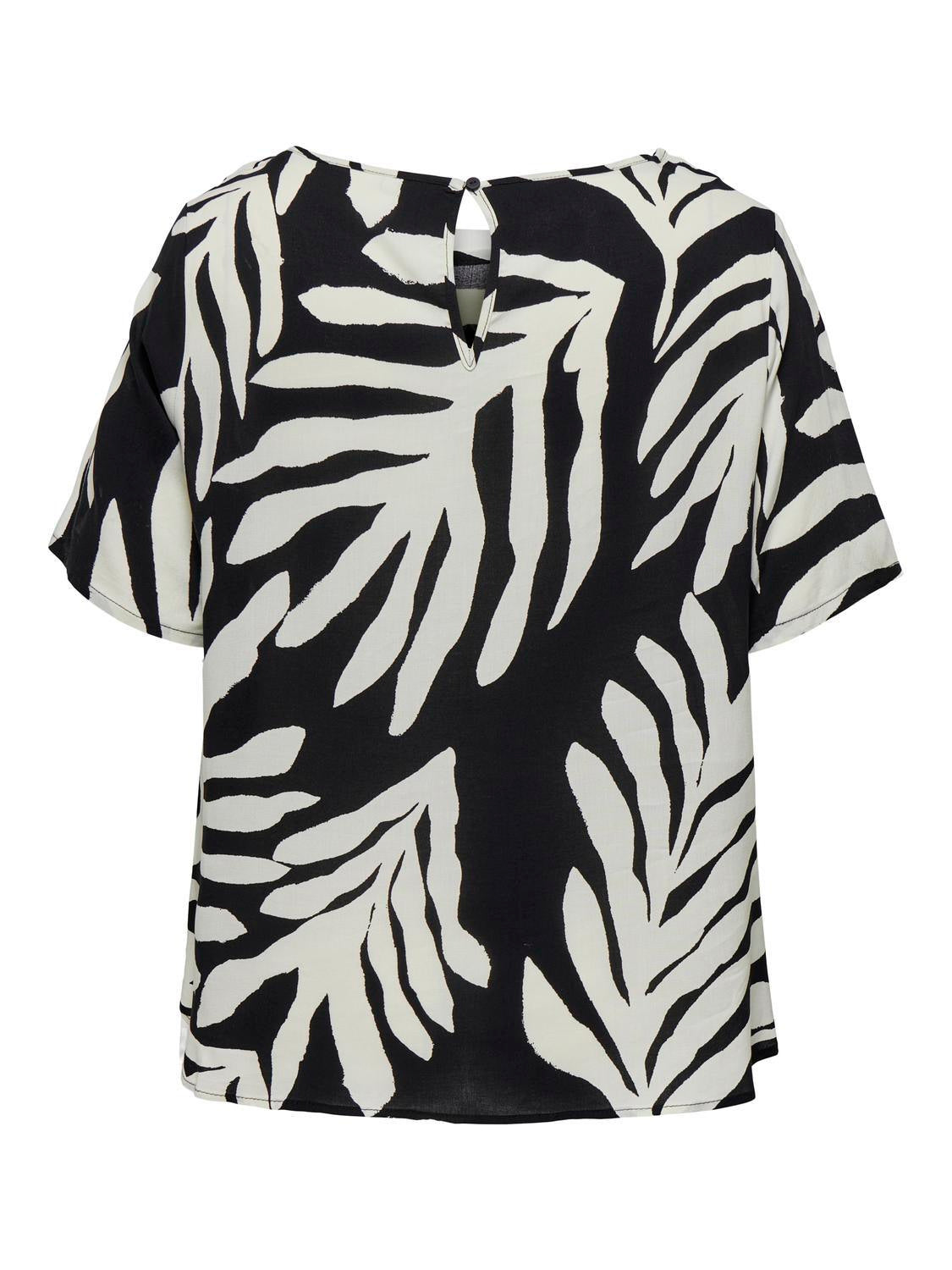 T-Shirt aus Viskose - Black/UPSCALED PALM - Schwarz