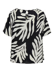T-Shirt aus Viskose - Black/UPSCALED PALM - Schwarz