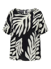 T-Shirt aus Viskose - Black/UPSCALED PALM - Schwarz