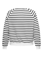 Sweatshirt aus Baumwolle - Cloud Dancer/Night sky + Heart - Blau | Weiß