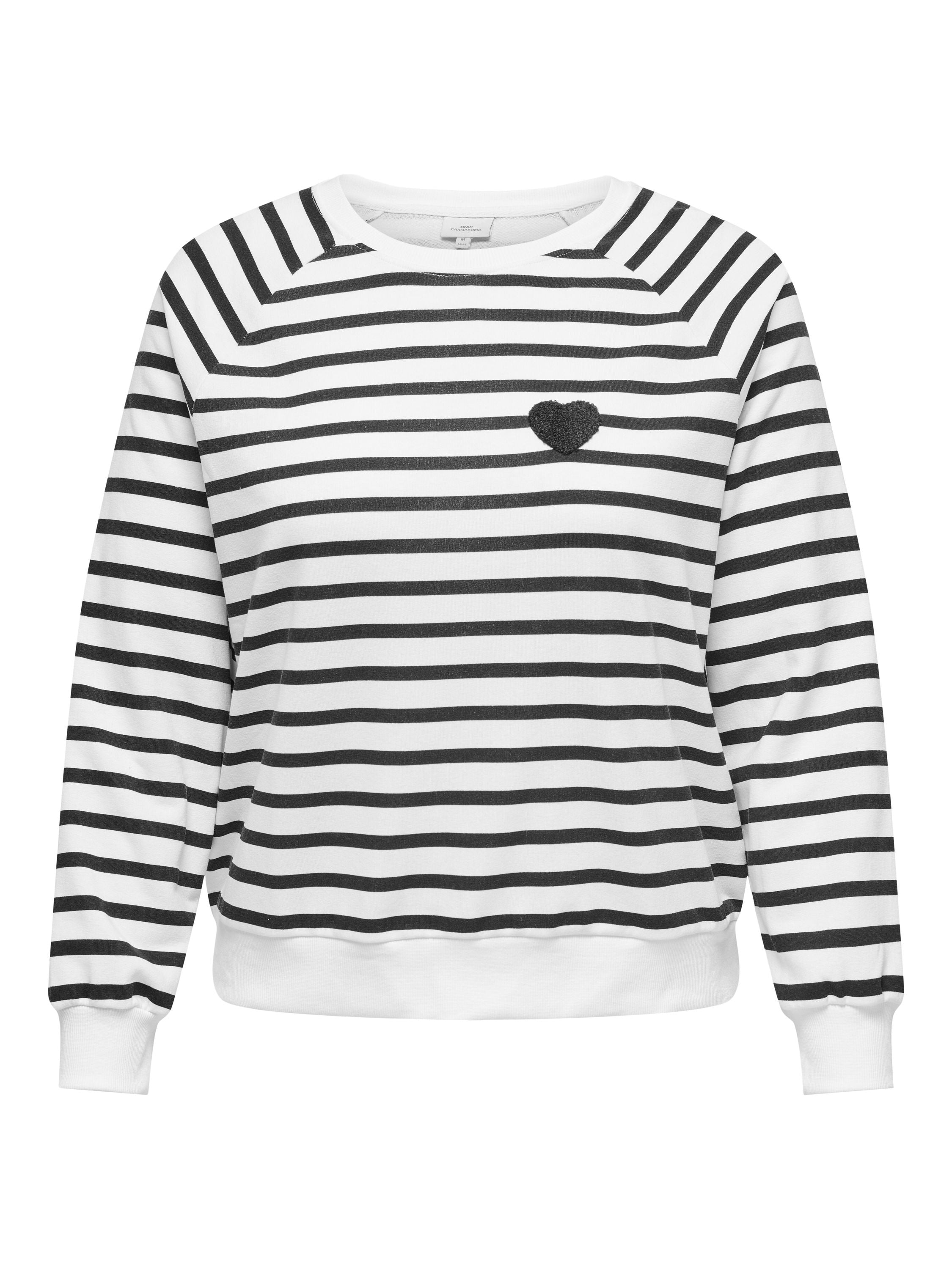 Sweatshirt aus Baumwolle - Cloud Dancer/Night sky + Heart - Blau | Weiß