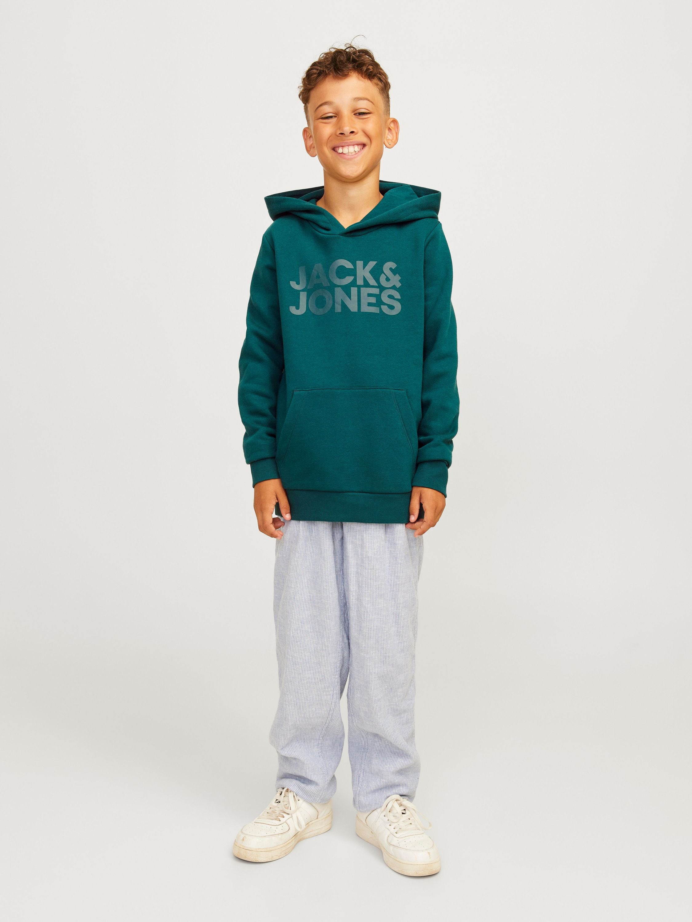 Hoodie - Deep Teal/Large Print/W. Deep - Grün