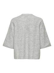 Pullover 3/4 Arm - Light Grey Melange - Grau