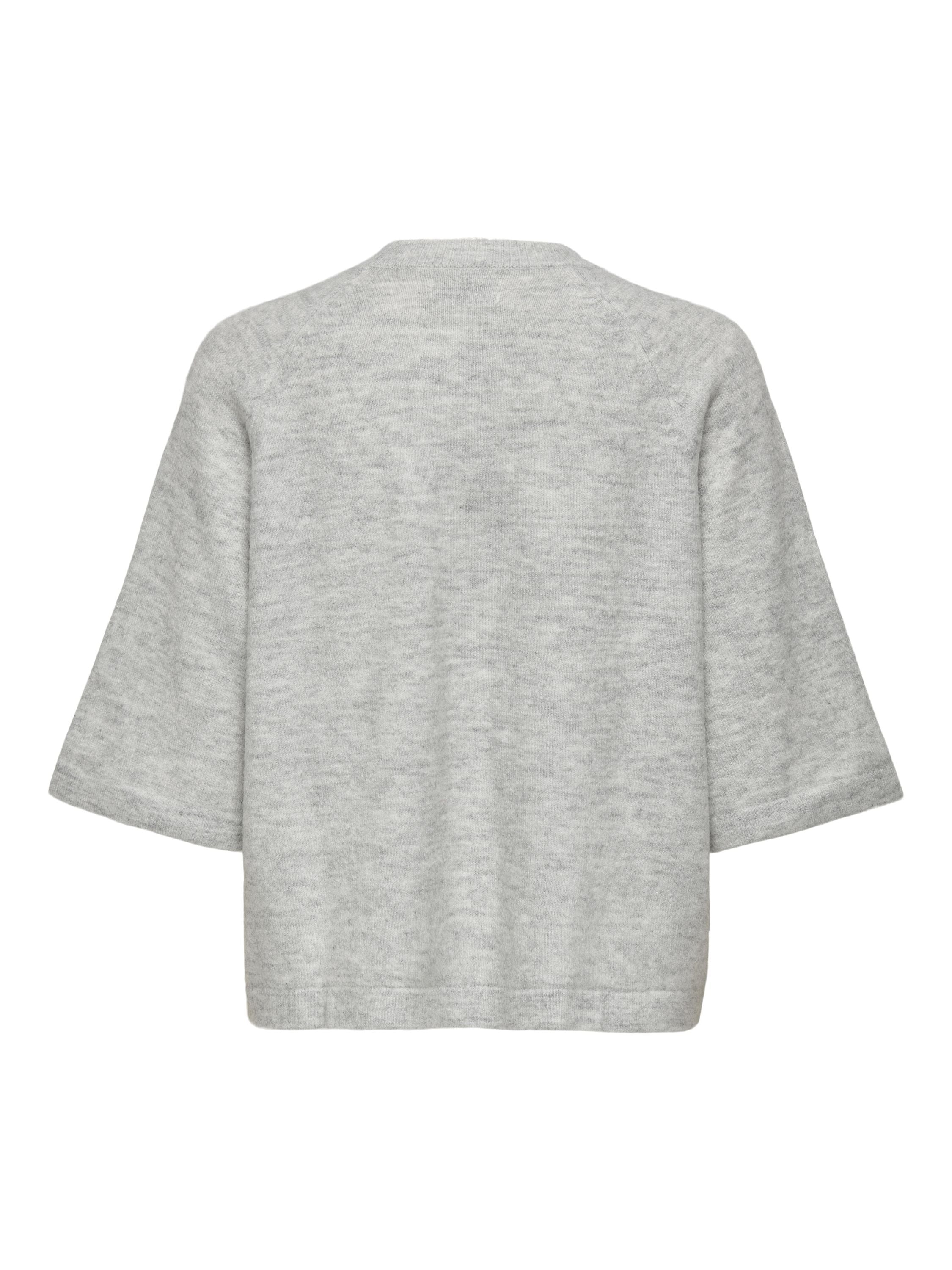 Pullover 3/4 Arm - Light Grey Melange - Grau