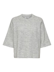 Pullover 3/4 Arm - Light Grey Melange - Grau