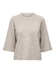 Pullover 3/4 Arm - Pumice Stone/MELANGE - Beige