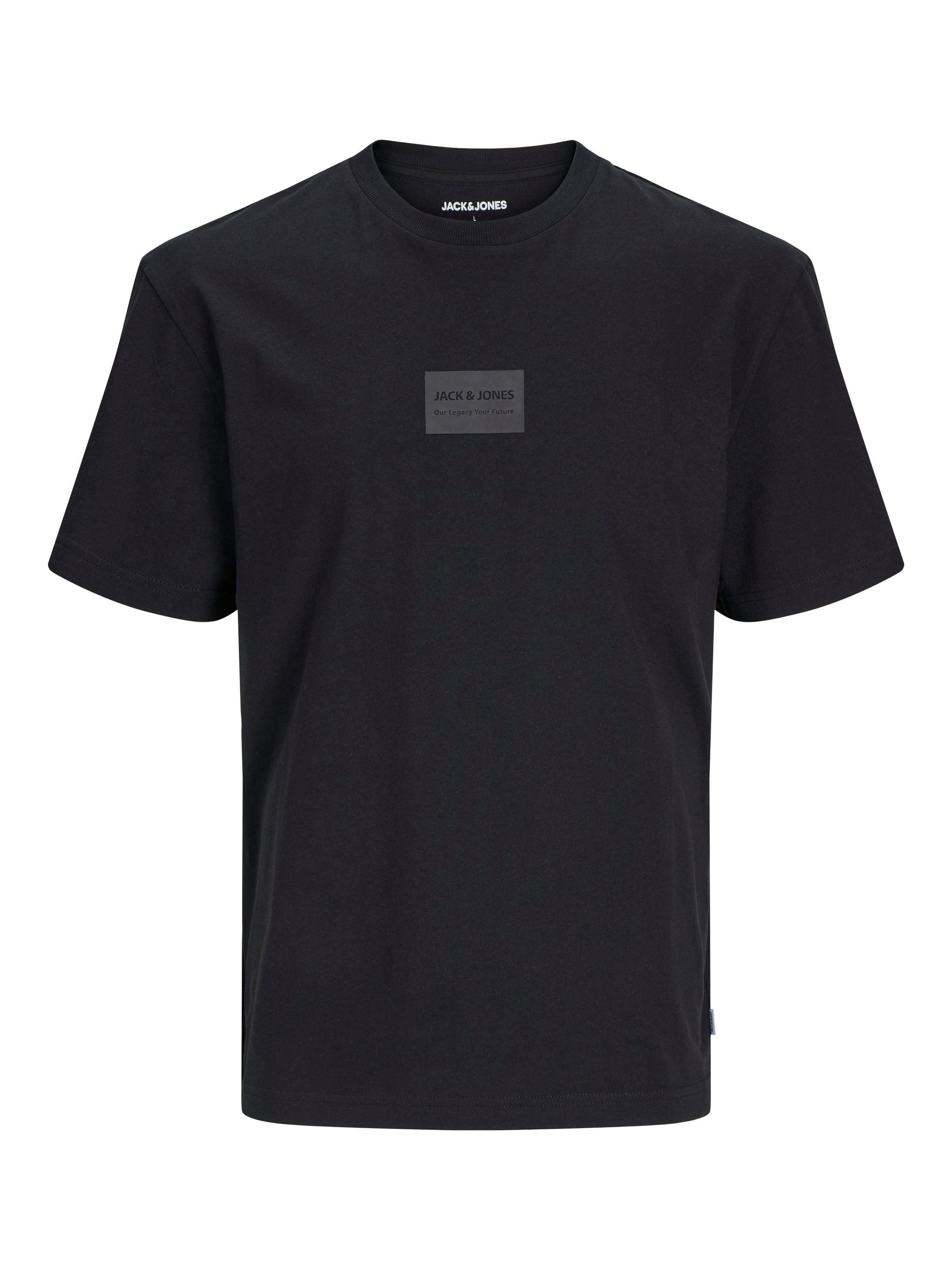 T-Shirt mit Logoprint - Black/JACK&JONES - Schwarz