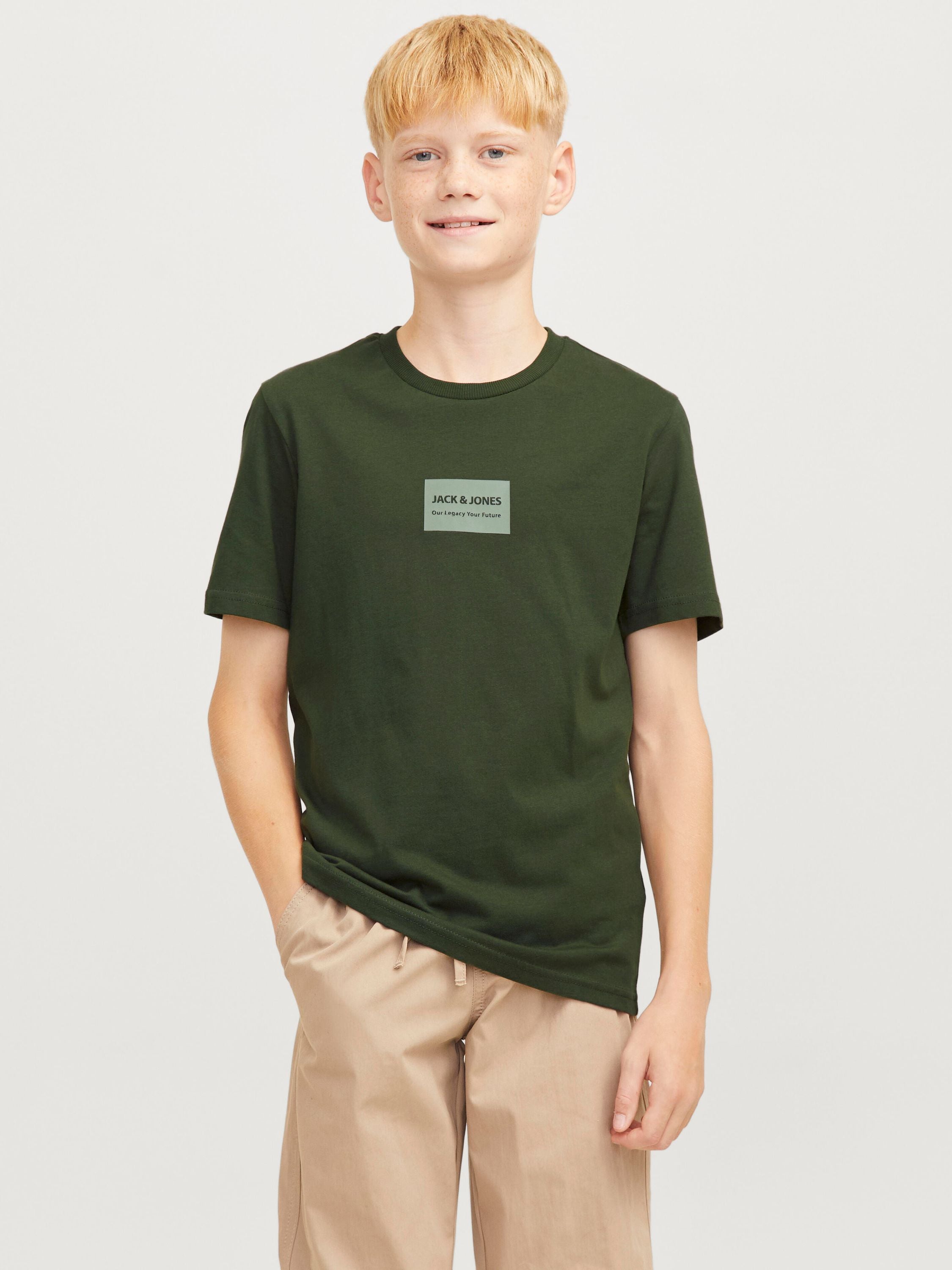 T-Shirt mit Logoprint - Kombu Green/JACK&JONES - Grün