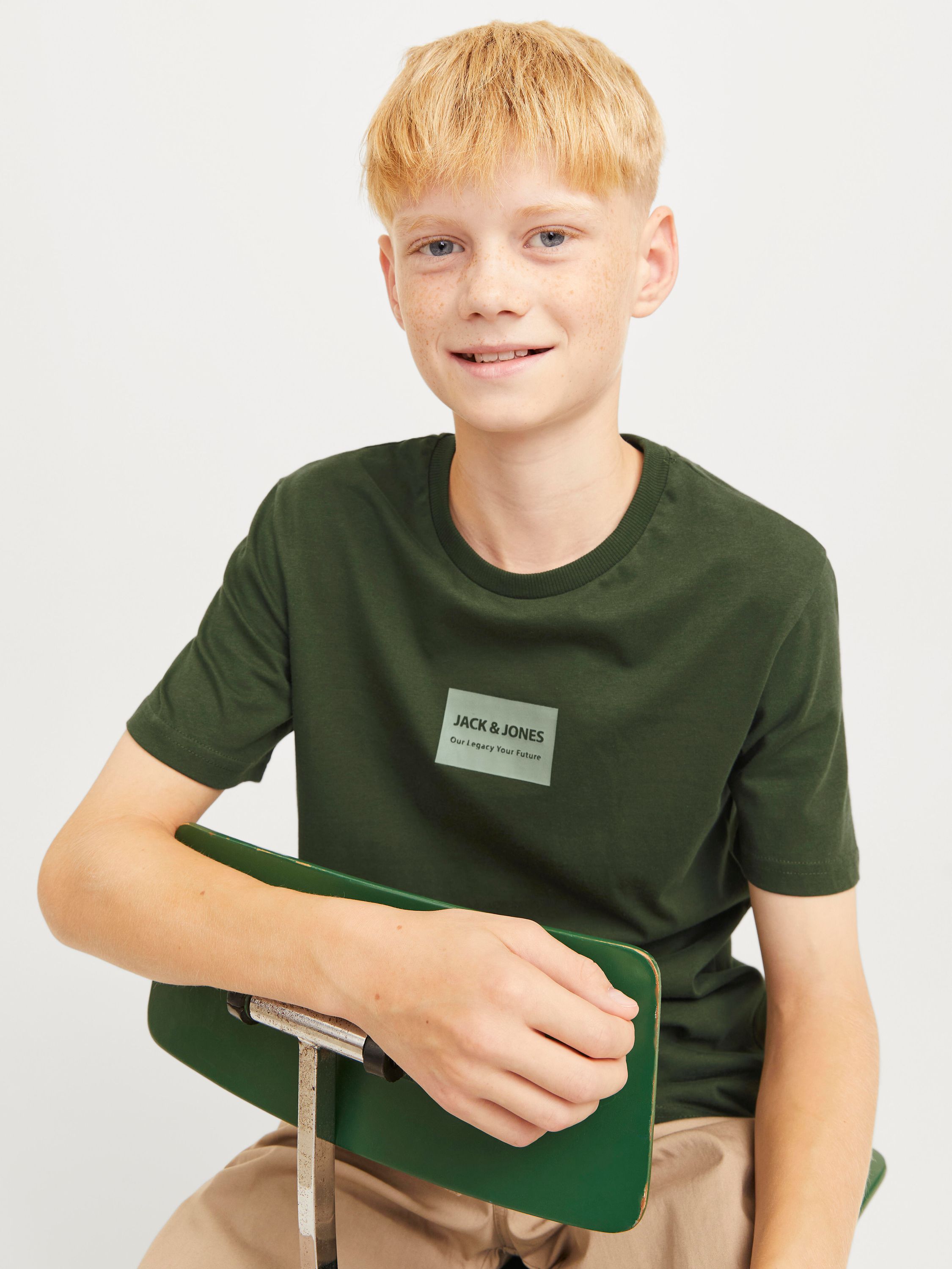 T-Shirt mit Logoprint - Kombu Green/JACK&JONES - Grün