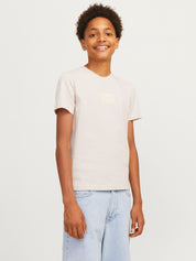 T-Shirt mit Logoprint - Moonbeam/JACK&JONES - Creme