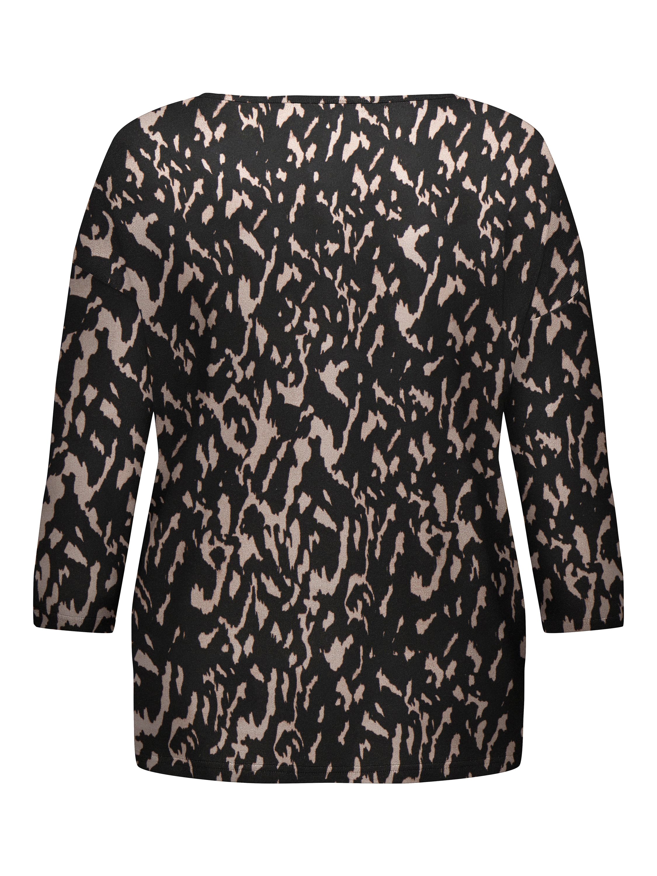 Gemustertes Shirt mit Dreiviertelarm - Black/BEIGE GRAPHIC EIGHT - Mehrfarbig