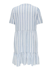 Sommerkleid aus Leinenmix - Coronet Blue/BRIGHT WHITE - Blau
