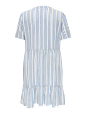 Sommerkleid aus Leinenmix - Coronet Blue/BRIGHT WHITE - Blau