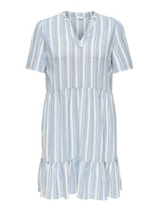 Sommerkleid aus Leinenmix - Coronet Blue/BRIGHT WHITE - Blau