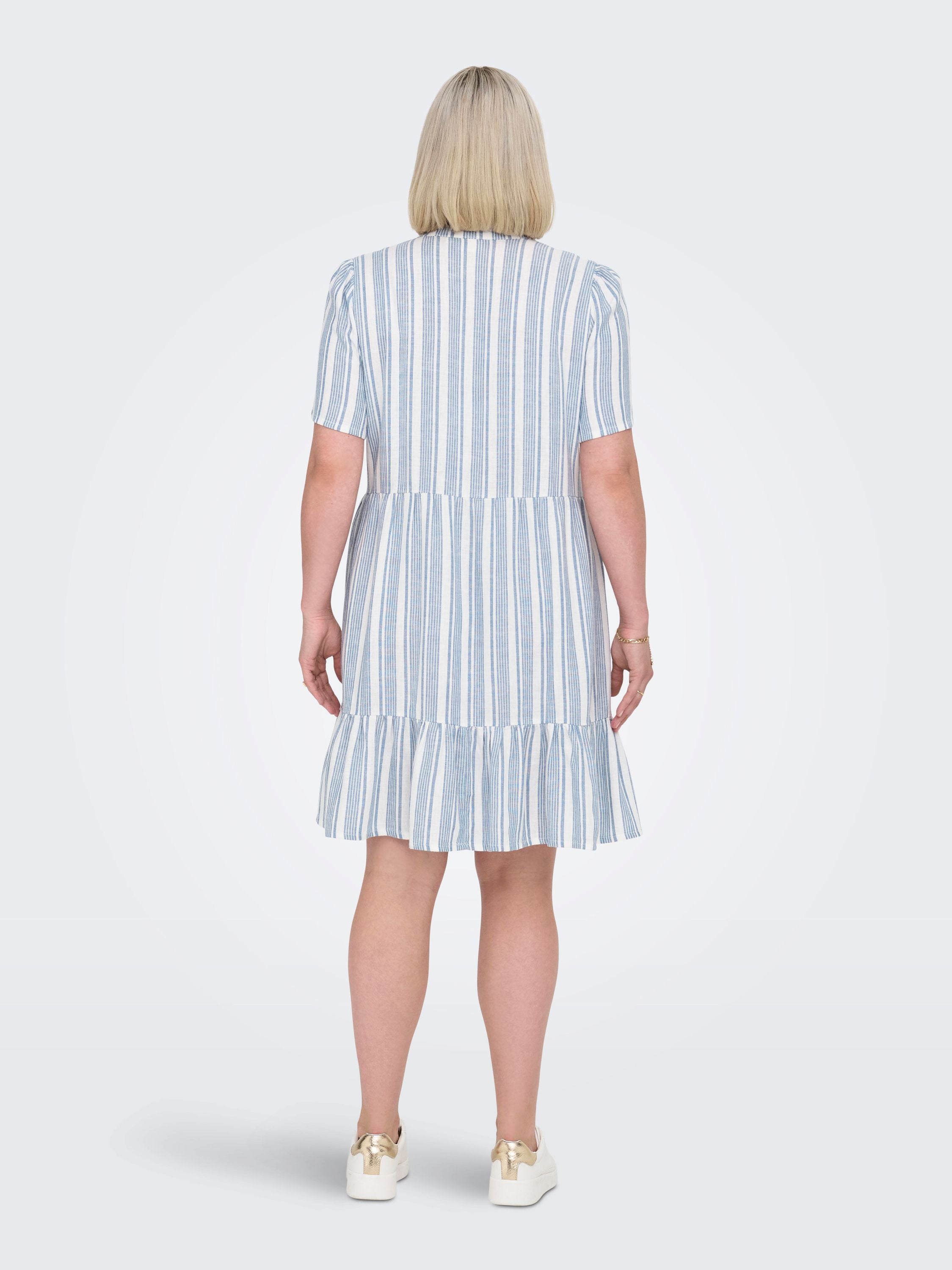 Sommerkleid aus Leinenmix - Coronet Blue/BRIGHT WHITE - Blau