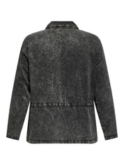 Jeansjacke aus Lyocell - Black/ACID WASH - Grau