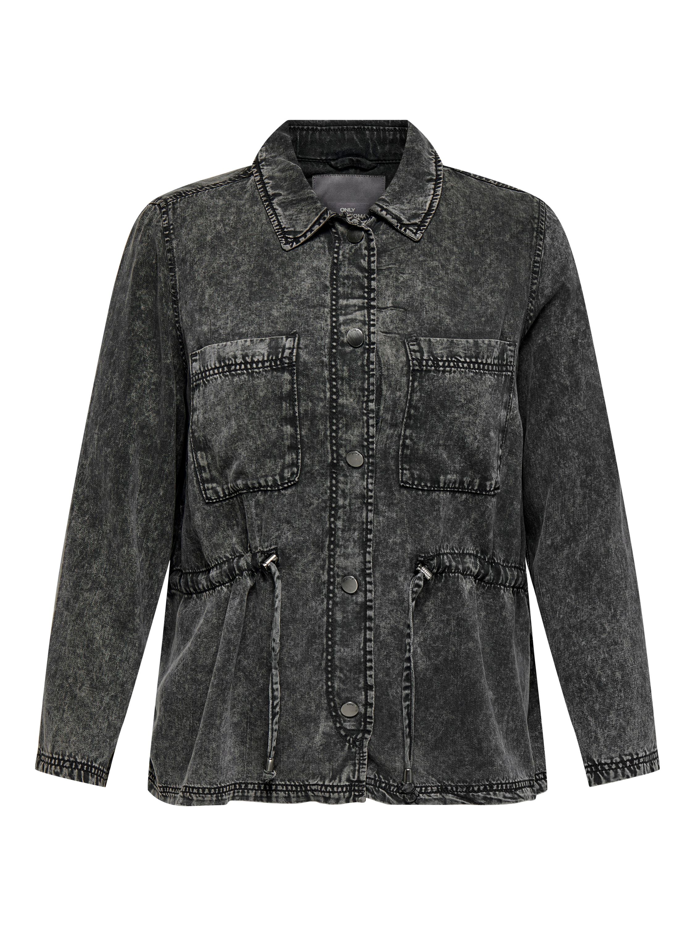 Jeansjacke aus Lyocell - Black/ACID WASH - Grau
