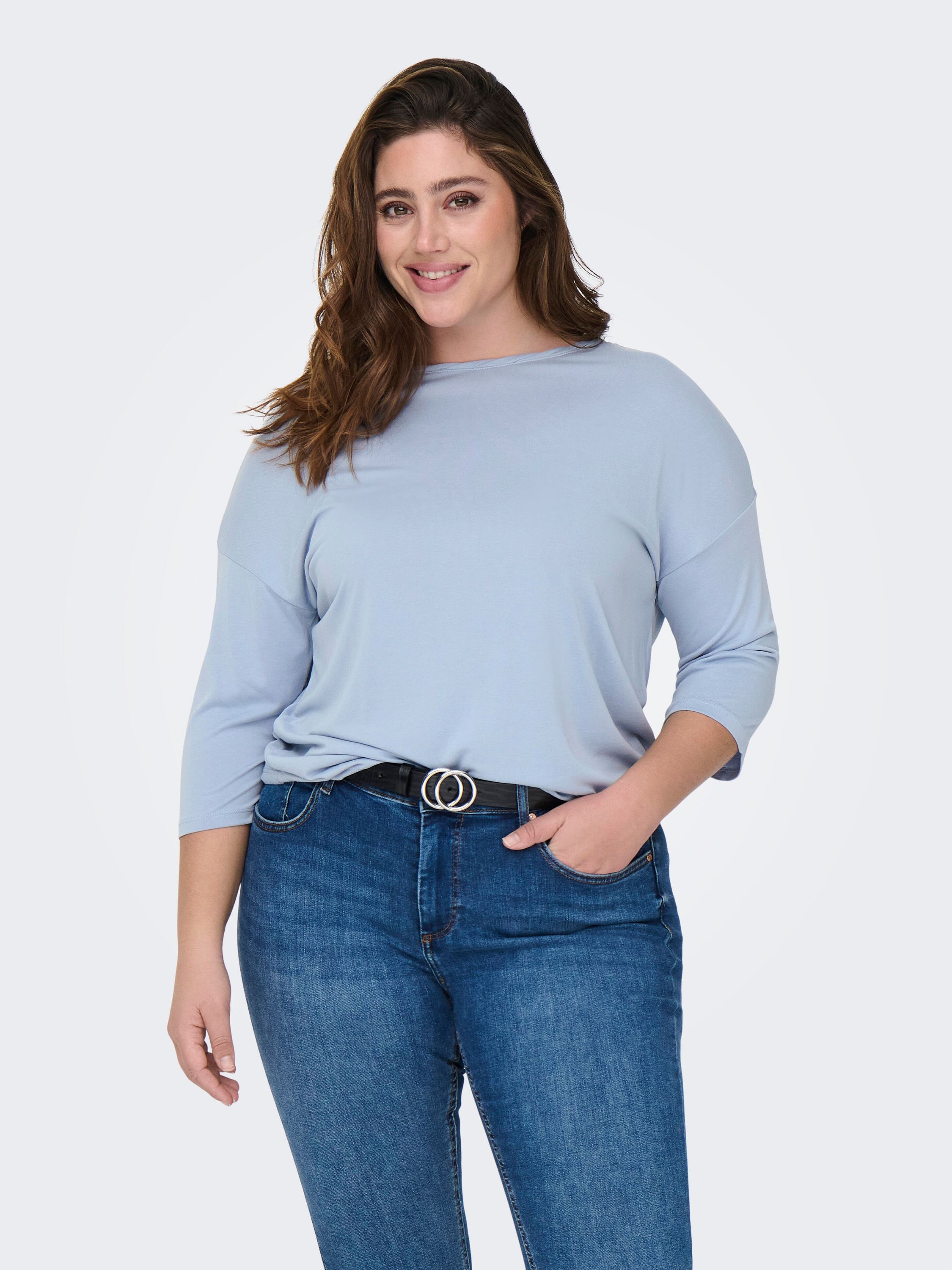T-Shirt HANNAH aus Viskosemix - Soft Chambray - Blau