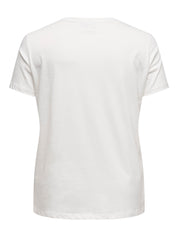 T-Shirt aus Baumwolle mit Print - Cloud Dancer/NEVER DOUBT YOUR - Weiß
