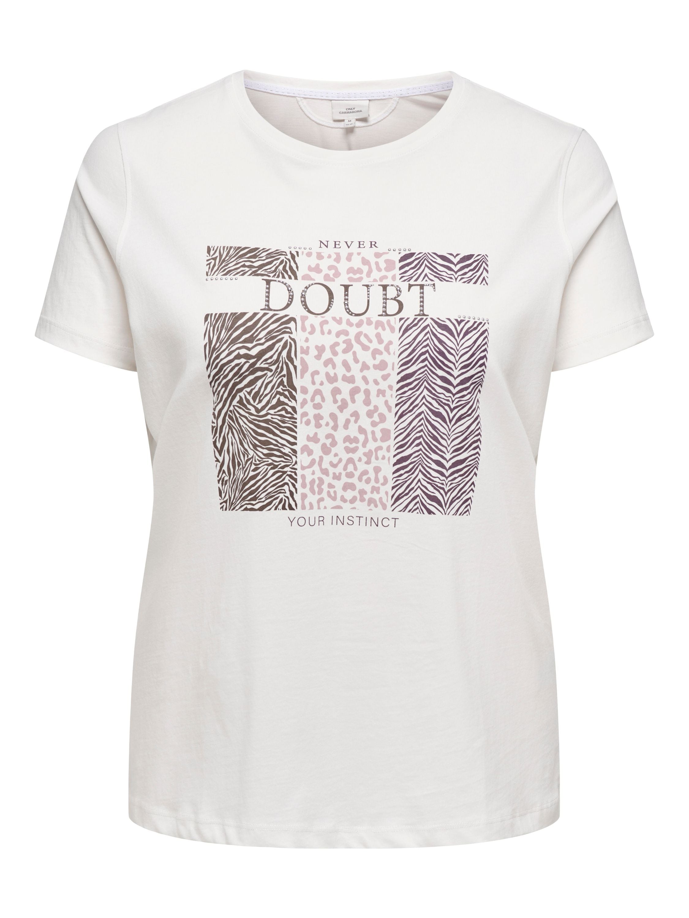 T-Shirt aus Baumwolle mit Print - Cloud Dancer/NEVER DOUBT YOUR - Weiß