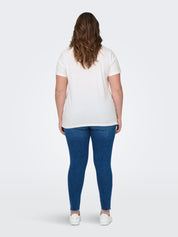 T-Shirt aus Baumwolle mit Print - Cloud Dancer/NEVER DOUBT YOUR - Weiß