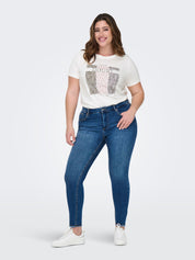 T-Shirt aus Baumwolle mit Print - Cloud Dancer/NEVER DOUBT YOUR - Weiß