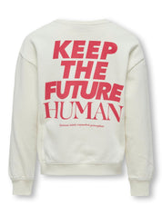 Sweatshirt mit Print - Birch/Human - Weiß