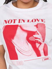 T-Shirt aus Baumwolle - Bright White/NOT IN LOVE - Weiß