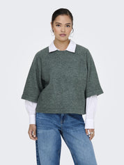 Pullover 3/4 Arm - Balsam Green/MELANGE - Grün