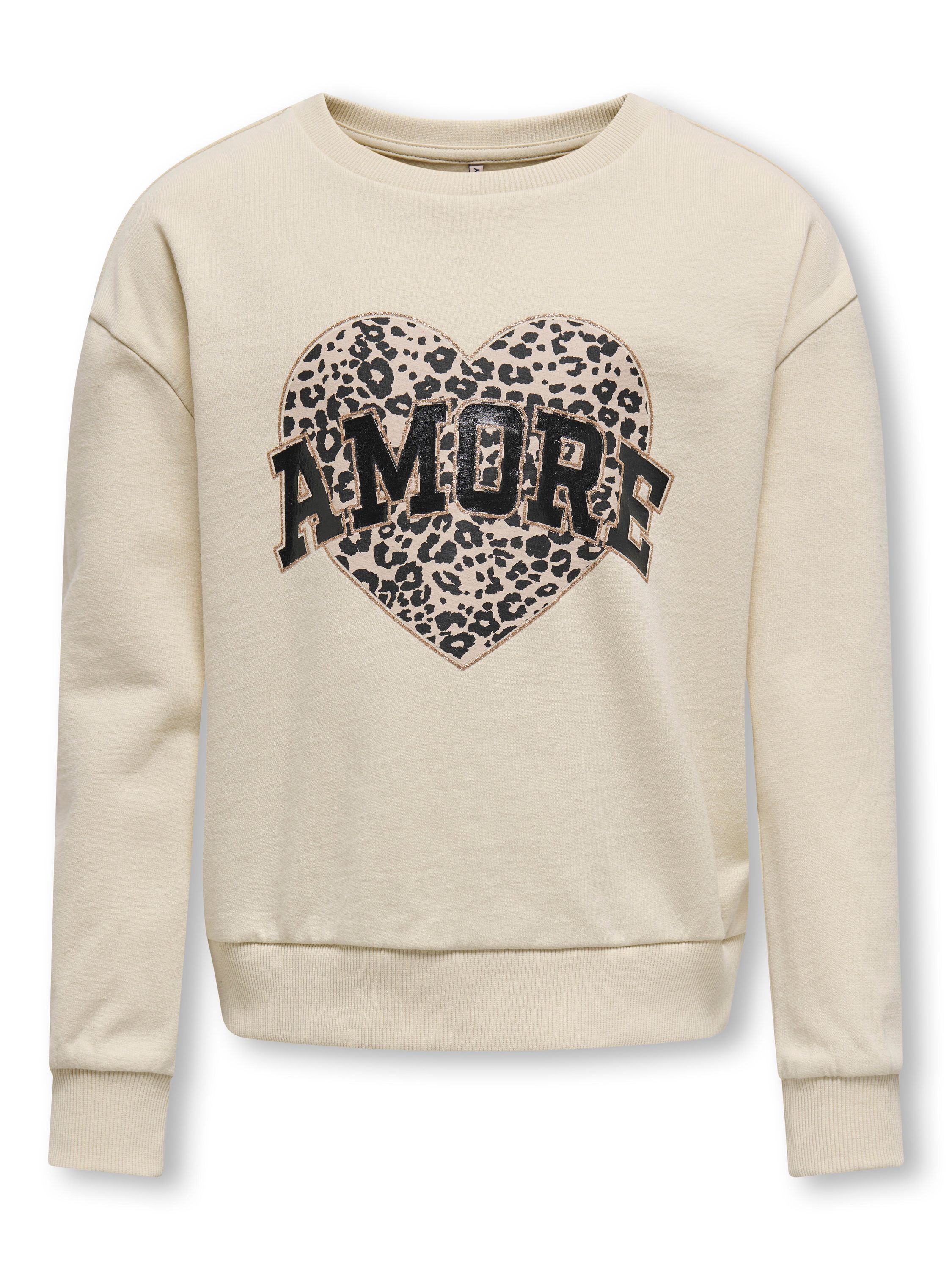 Sweatshirt mit Print - Birch/Amore/Leo - Beige