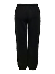 Joggpants SCARLETT - Black/Lurex tape + Sateen stri - Schwarz