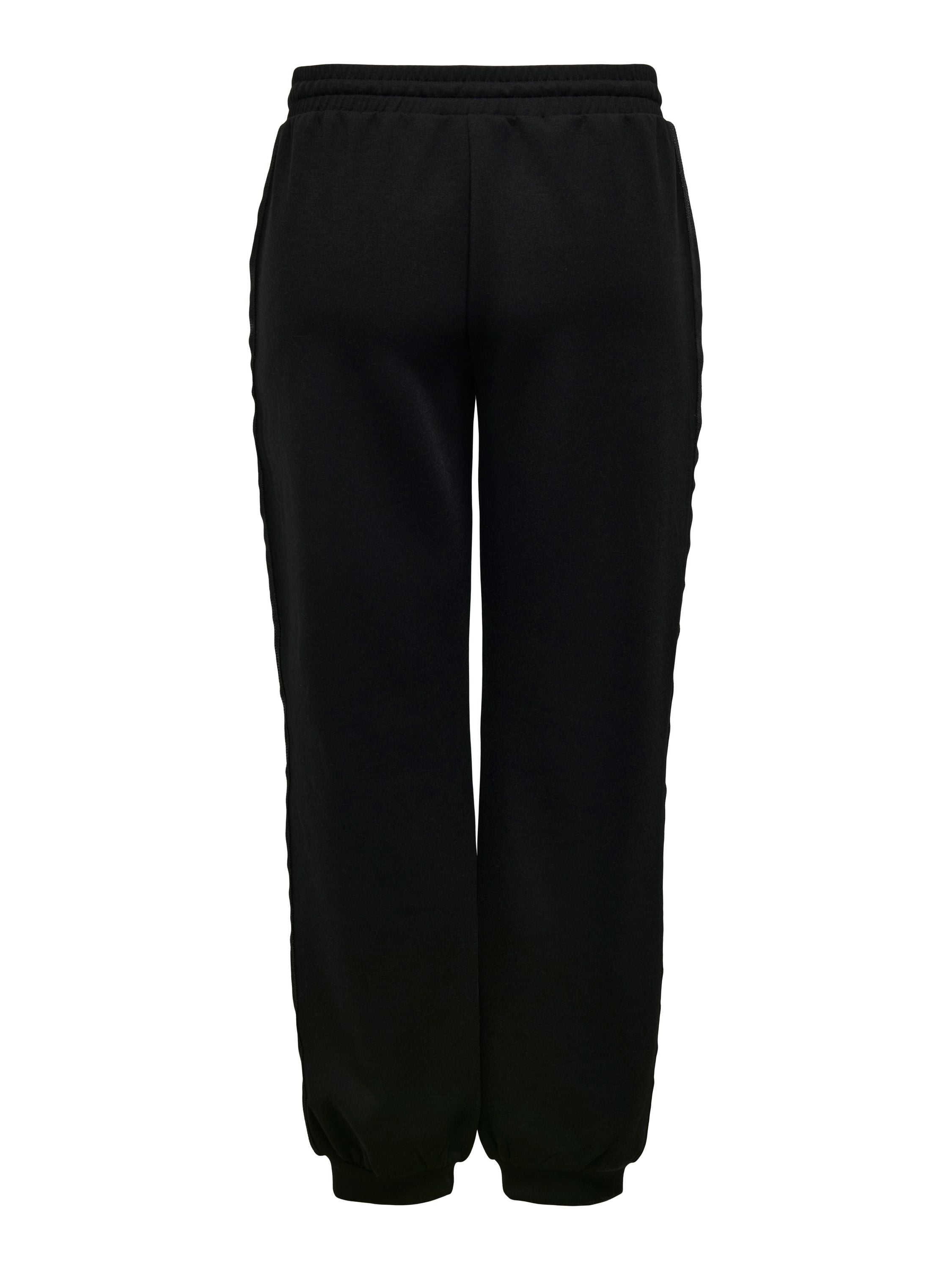 Joggpants SCARLETT - Black/Lurex tape + Sateen stri - Schwarz