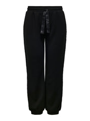 Joggpants SCARLETT - Black/Lurex tape + Sateen stri - Schwarz