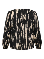 Schlupfbluse aus Viskose - Birch/TIE DYE STRIPES - Schwarz
